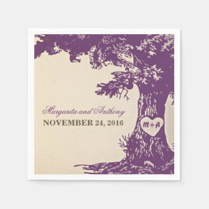 Serviette En Papier prune vieux chêne nappes en papier vintage