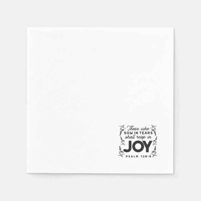 Serviette En Papier Psalm 126:5 Scripture Typography – Reap in Joy (Devant)