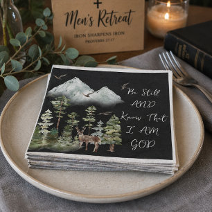 Serviette En Papier Psaume 46:10 Bible Verse COULEUR D'EAU Bois