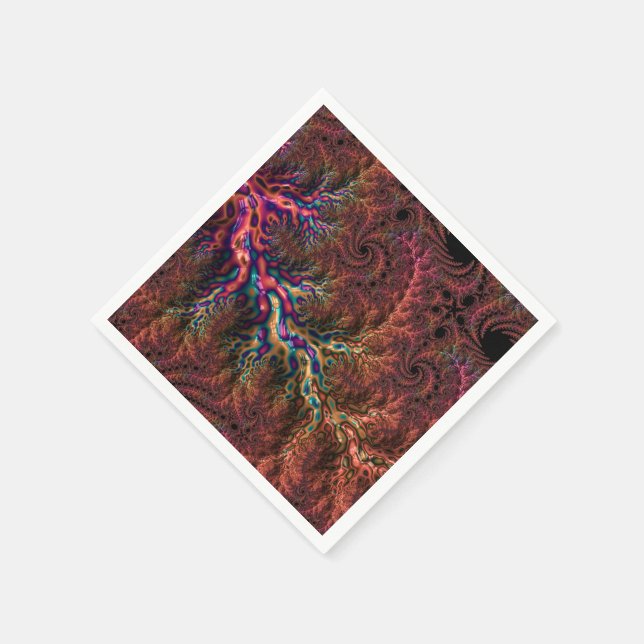 Serviette En Papier Psychédélique Super Trippy Funky Colorful Fractal (Coin)