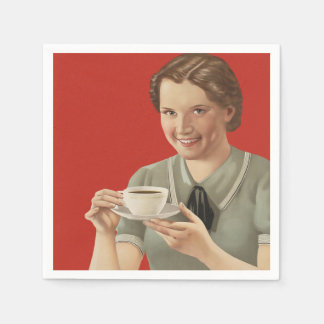 Serviette En Papier Publicité vintage sur le café