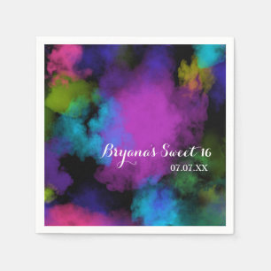 Serviette En Papier Puffs of Color Maquillage Beauté Chic Glamour Fête