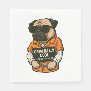 Serviette En Papier Pug incroyablement cool - Design drôle de chien en
