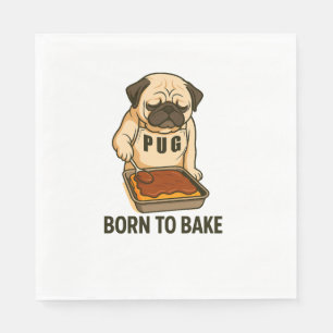 Serviette En Papier Pug Né pour Faire Rire les Amateurs de Chiens