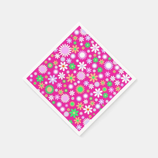 Serviette En Papier Puissance rose (Coin)