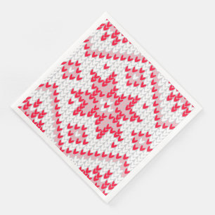 Serviette En Papier Pull de Noël tricoté flocon de neige rouge