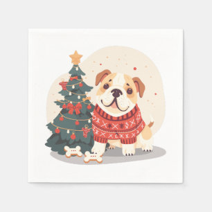 Serviette En Papier Pullover de Noël pour Bouledogue Anglais