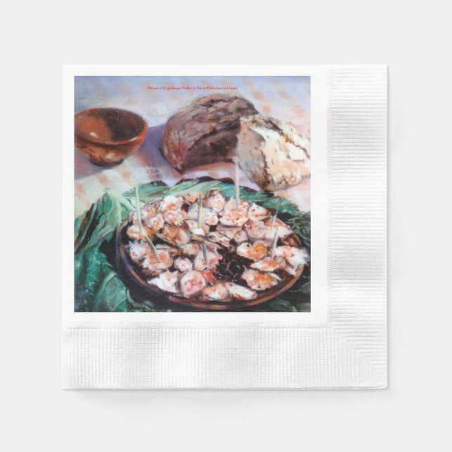 Serviette En Papier Pulpo a la gallega (Devant)