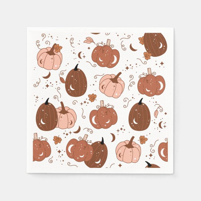 Serviette En Papier Pumkin Patch 50 Cocktail Papier Napkin (Devant)