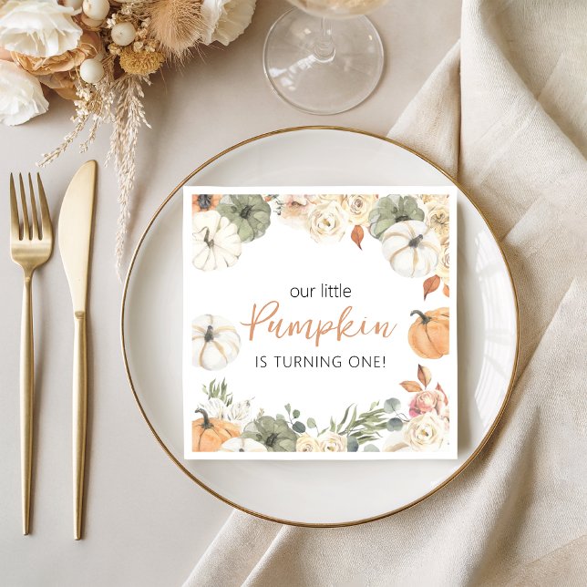 Serviette En Papier Pumpkin Birthday Party Napkin (Créateur téléchargé)