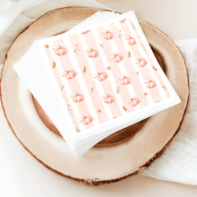 Serviette En Papier Pumpkin Fall Floral Baby Shower (Créateur téléchargé)