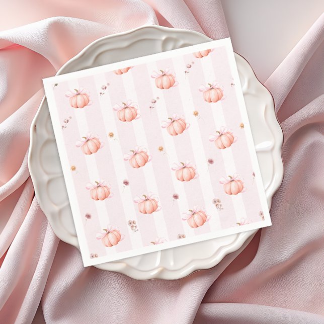 Serviette En Papier Pumpkin Fall Floral Girl Baby Shower (Créateur téléchargé)