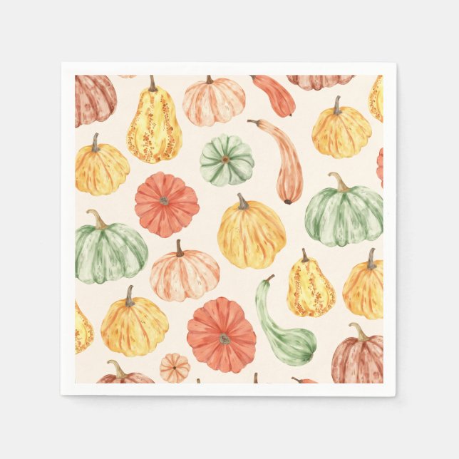 Serviette En Papier Pumpkin Gourd Autumn Baby Shower (Devant)