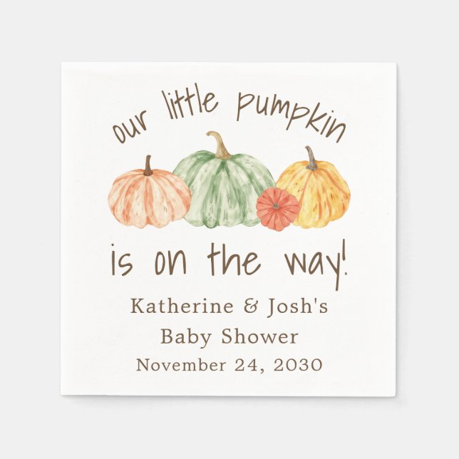 Serviette En Papier Pumpkin Gourd Autumn Baby Shower (Devant)