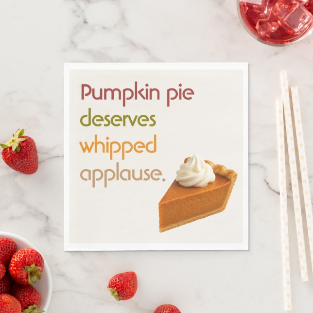 Serviette En Papier Pumpkin Pie & Whipped Cream Humor Thanksgiving (En situation)