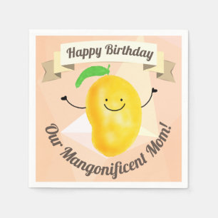 Serviette En Papier Pun Mango Positif - Anniversaire Mangonificent Mam