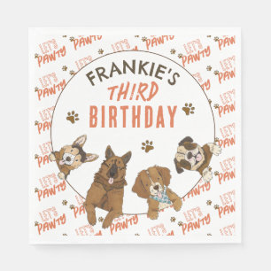 Serviette En Papier Puppy Paw-ty fête d'anniversaire