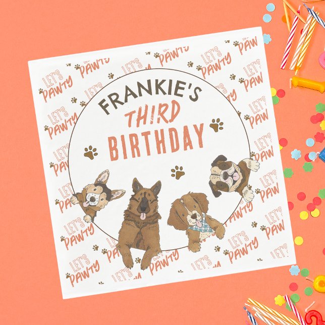 Serviette En Papier Puppy Paw-ty fête d'anniversaire (Créateur téléchargé)