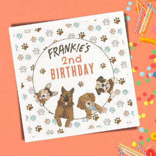 Serviette En Papier Puppy Paw-ty fête d'anniversaire