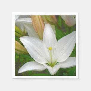 Serviette En Papier Pur blanc Lily Napkin