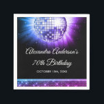 Serviette En Papier Purple 70th Birthday Party 70's Disco Ball<br><div class="desc">Ajoutez une touche de nostalgie vibrante à votre fête du 70e anniversaire avec nos serviettes Disco Ball 70's Purple 70e anniversaire. Ces serviettes sont conçues pour capter l'énergie et le plaisir de l'ère disco, ce qui en fait le choix idéal pour un bain rétro ou tout événement où vous voulez...</div>