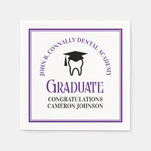 Serviette En Papier Purple Dental School Custom Graduation Party