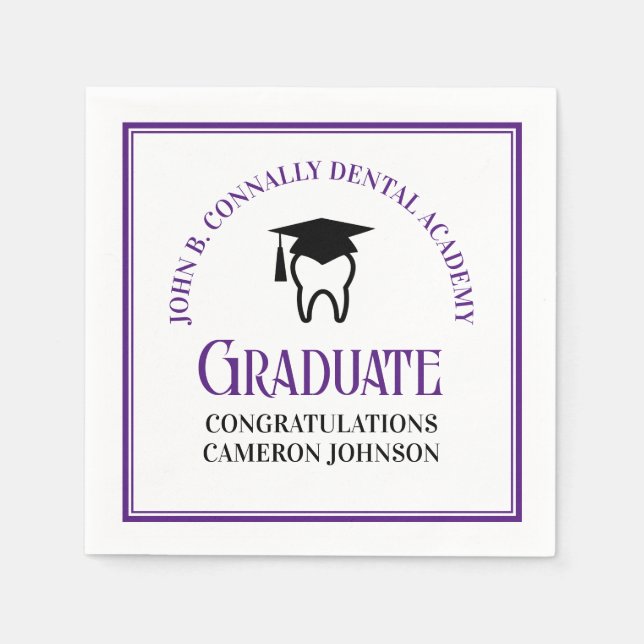Serviette En Papier Purple Dental School Custom Graduation Party (Devant)