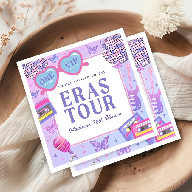 Serviette En Papier Purple Disco Dans Mon Anniversaire Anniversaire (Créateur téléchargé)