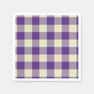 Serviette En Papier Purple et crème En vichy Motif