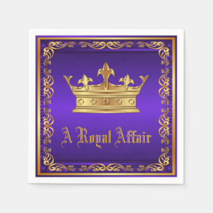 Serviette En Papier Purple Gold Royal Crown Royal Party Event