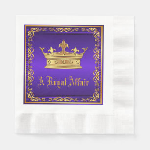 Serviette En Papier Purple Gold Royal Crown Royal Party Event