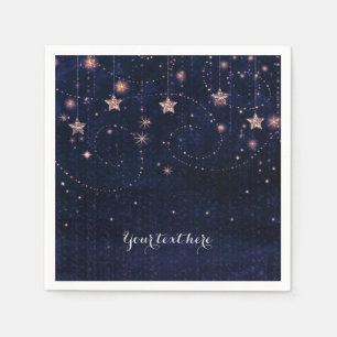Serviette En Papier Purple & Gold Starry Celestial Whimsical Party