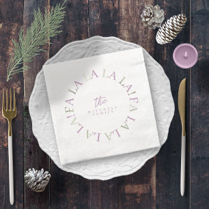 Serviette En Papier Purple Green Fa Noël La La ID1009