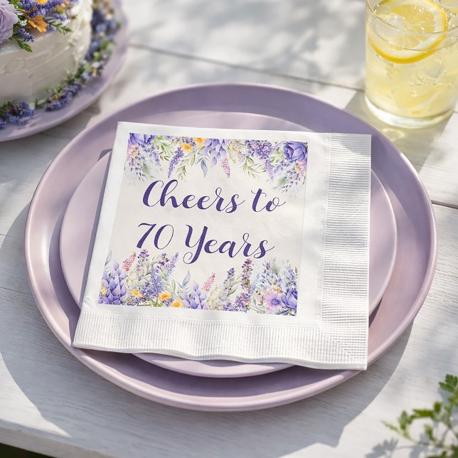 Serviette En Papier Purple Lavender Floral Garden Party 70th Birthday (Celebrate any age in style)