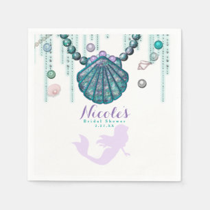 Serviette En Papier Purple Mermaid Beach Bling Anniversaire fête Perso