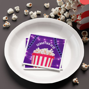 Serviette En Papier Purple Movie Night Popcorn Box Anniversaire de enf
