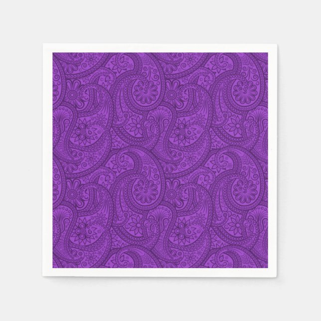 Serviette En Papier Purple Paisley (Devant)