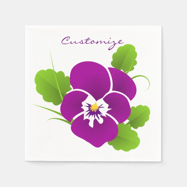 Serviette En Papier Purple Pansy Flower Thunder_Cove (Devant)