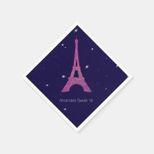 Serviette En Papier Purple Paris Thème Sweet 16 Anniversaire serviette