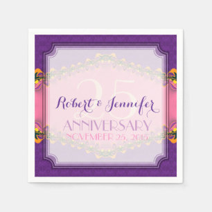 Serviette En Papier Purple Pink Fairytale Fractal Lace Paper Napkins