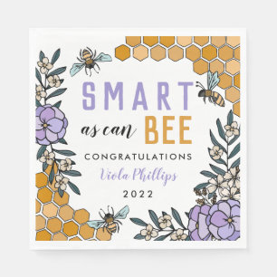 Serviette En Papier Purple Smart comme peut Bee Graduation Party