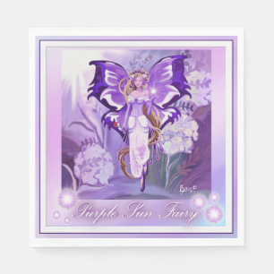 Serviette En Papier Purple Sun Fairy