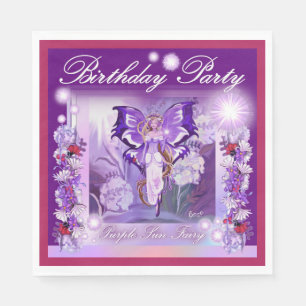 Serviette En Papier Purple Sun Fairy