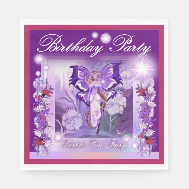 Serviette En Papier Purple Sun Fairy (Devant)