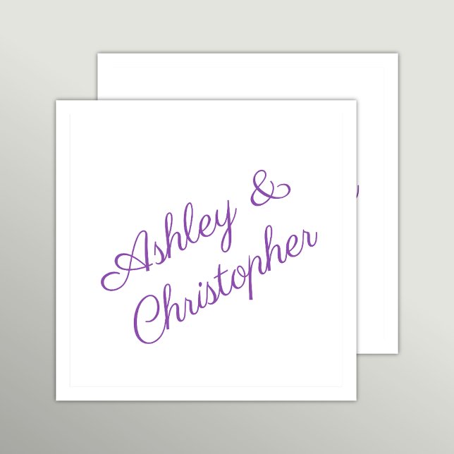 Serviette En Papier Purple Watercolor Fleur sauvage Cocktail Party (Créateur téléchargé)