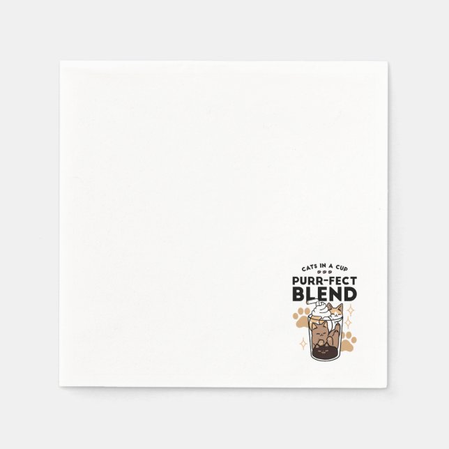 Serviette En Papier Purr-fect Blend : Cat and Coffee Art for Pet Lover (Devant)