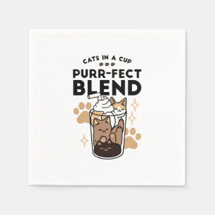 Serviette En Papier Purr-fect Blend : Cat and Coffee Art for Pet Lover
