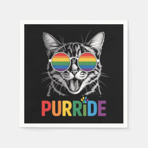 Serviette En Papier Purride Cat Gay Lesbian Rainbow LGBTQ Ally Pride