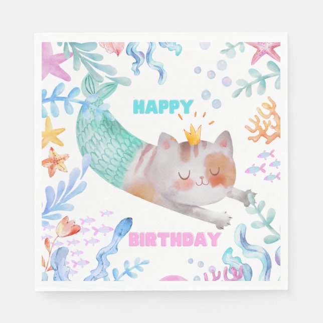 Serviette En Papier PurrMaid Anniversaire Napkin (Devant)
