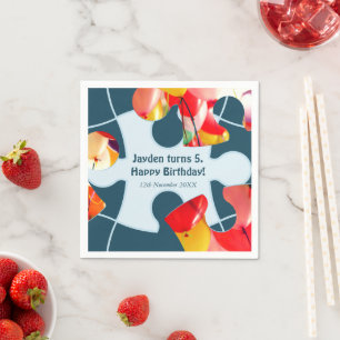 Serviette En Papier Puzzle Amusant Enfants Joyeux Anniversaire Nom